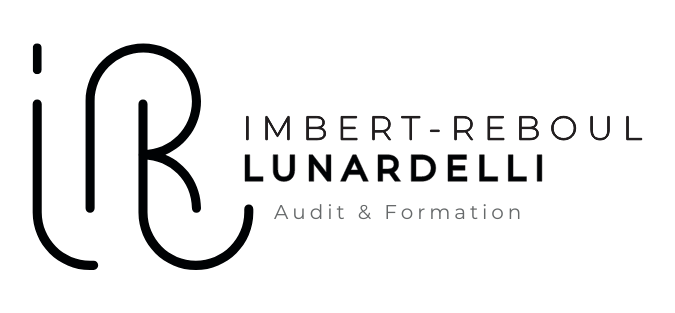 Logo avec le texte noir sur fond blanc représentant les lettre I, R et L, et sur la droite IMBERT-REBOUL et en dessous LUNARDELLI.