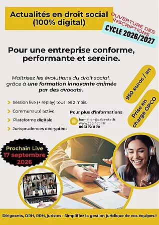 Cycle 2026/2027 : Actualités en droit social