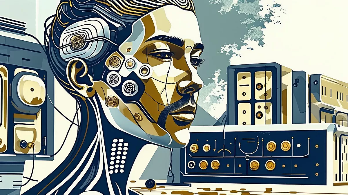Portrait d'un cyborg symbolisant l’intelligence artificielle