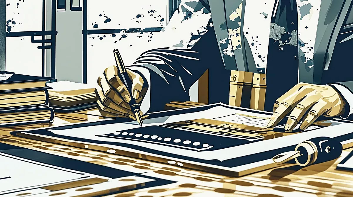 Homme signant un contrat de travail