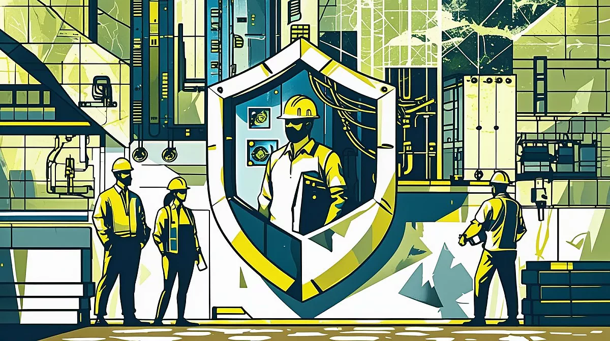 Scène de personne portant des EPI dans une usine