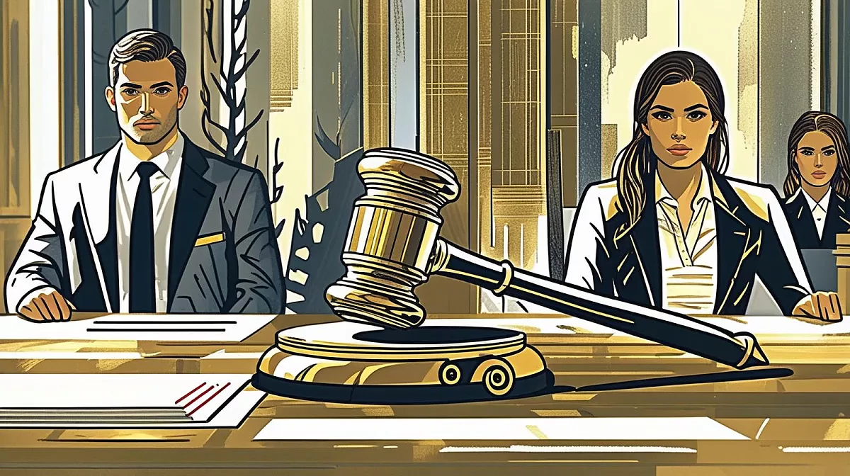 Marteau de la justice, homme et femme